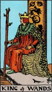 Carta Tarocchi Re di Bastoni Raider Waite